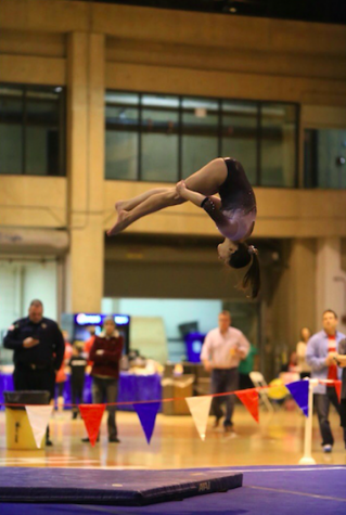 Senior Ali Karpousis sticks the landing at UPenn