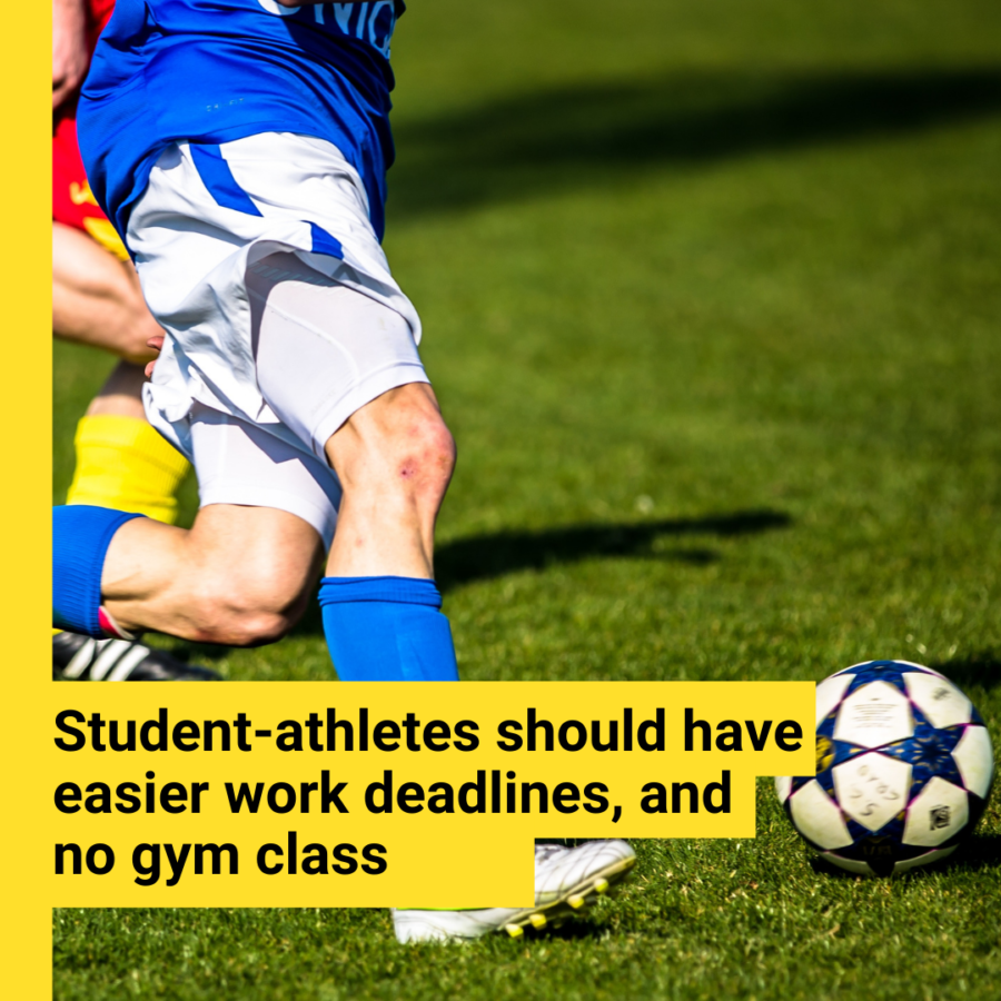 As a result of additional commitments to their health and their school, student athletes deserve extra time to complete assignments.