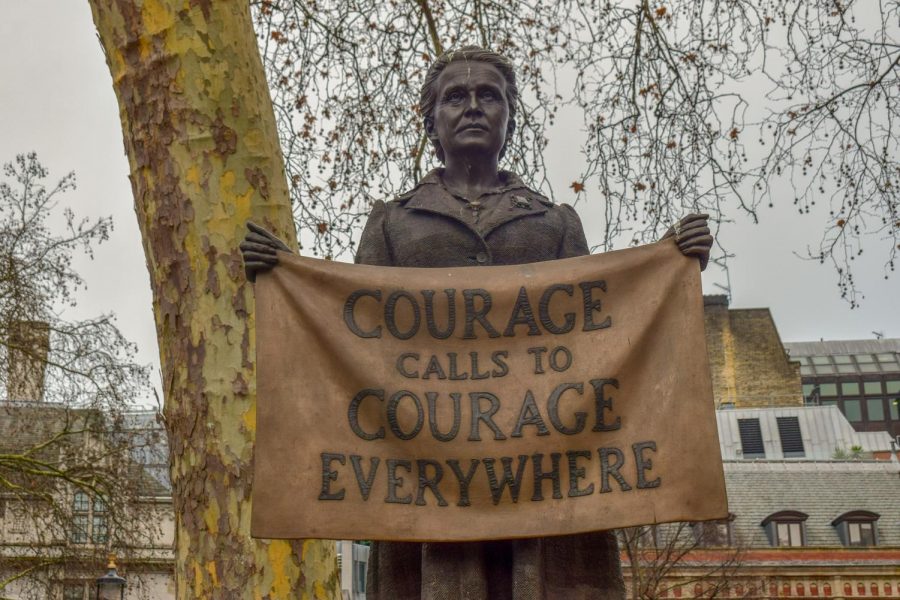 Millicent+Fawcett%2C+a+feminist+and+a+suffragette%2C+stands+in+Parliament+Square+in+London