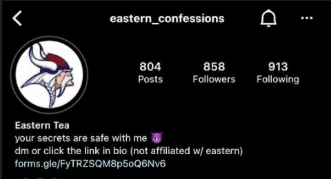 A screenshot taken from Instagram shows the Eastern Confessions account.