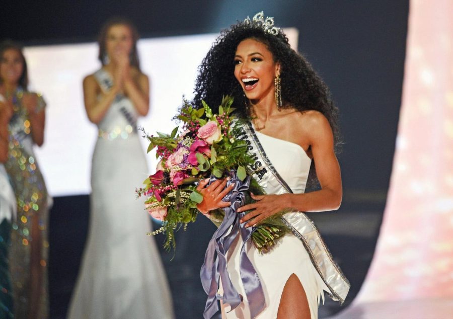 Cheslie Kryst was crowned Miss USA in 2019 and soon became a correspondent for ‘Extra’  (Source:Jason Bean/The Reno Gazette-Journal, via Associated Press)
