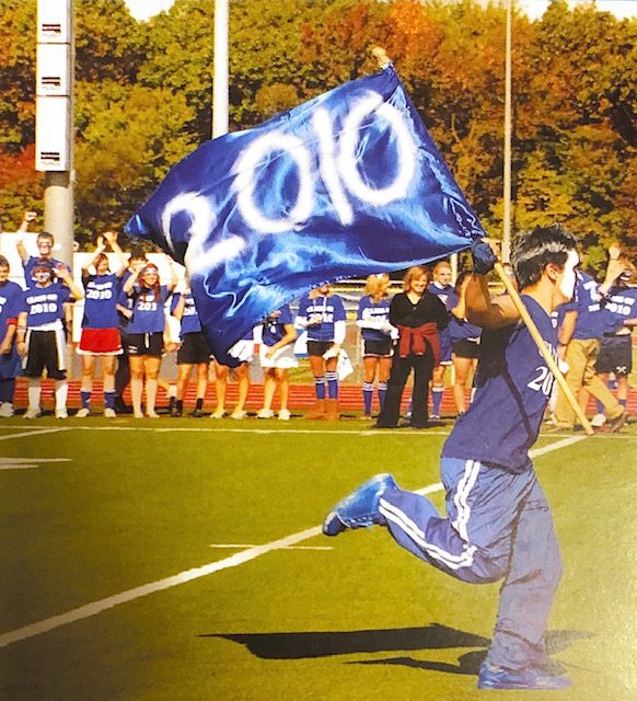 The+Class+of+2010+lines+the+football+field+during+the+field+events%2C+proudly+displaying+their+school+spirit.