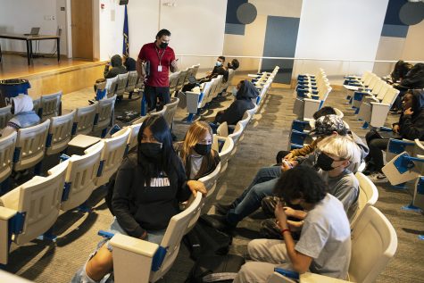 Students in different classes have to sit in a room together since there are limited subs. 