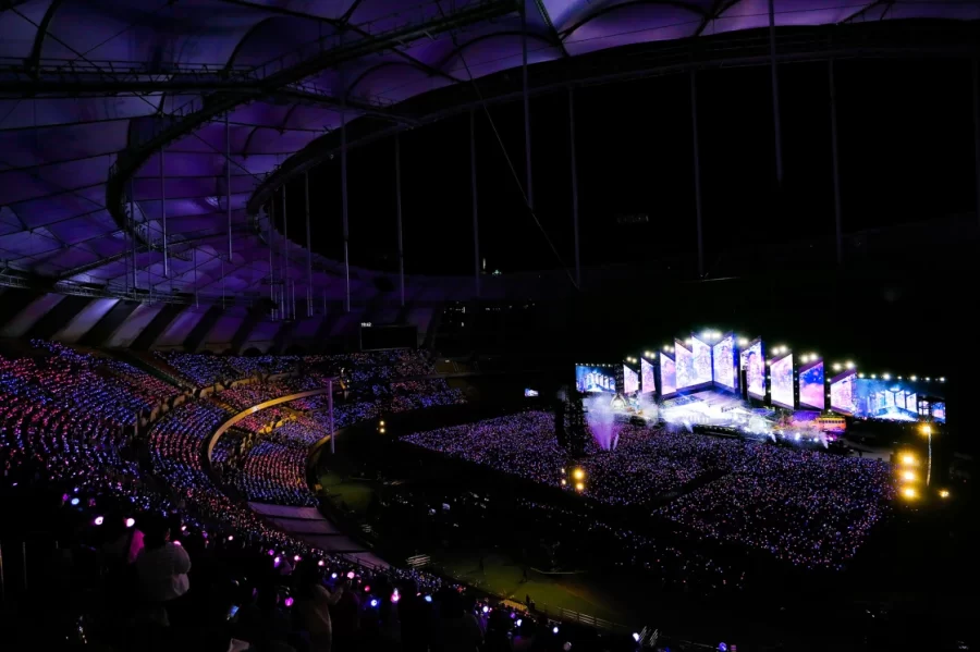This is BTSs stage for their Yet to Come in Busan” concert.