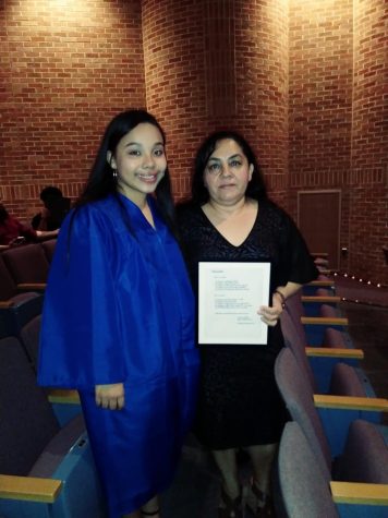 Elena and her Mother at the Graduation Ceremony