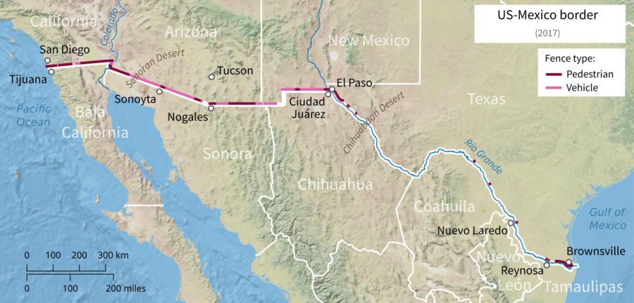 The+U.S.-Mexico+border+stretches+1%2C951+miles+from+the+Pacific+Ocean+to+South+Texas.%0A