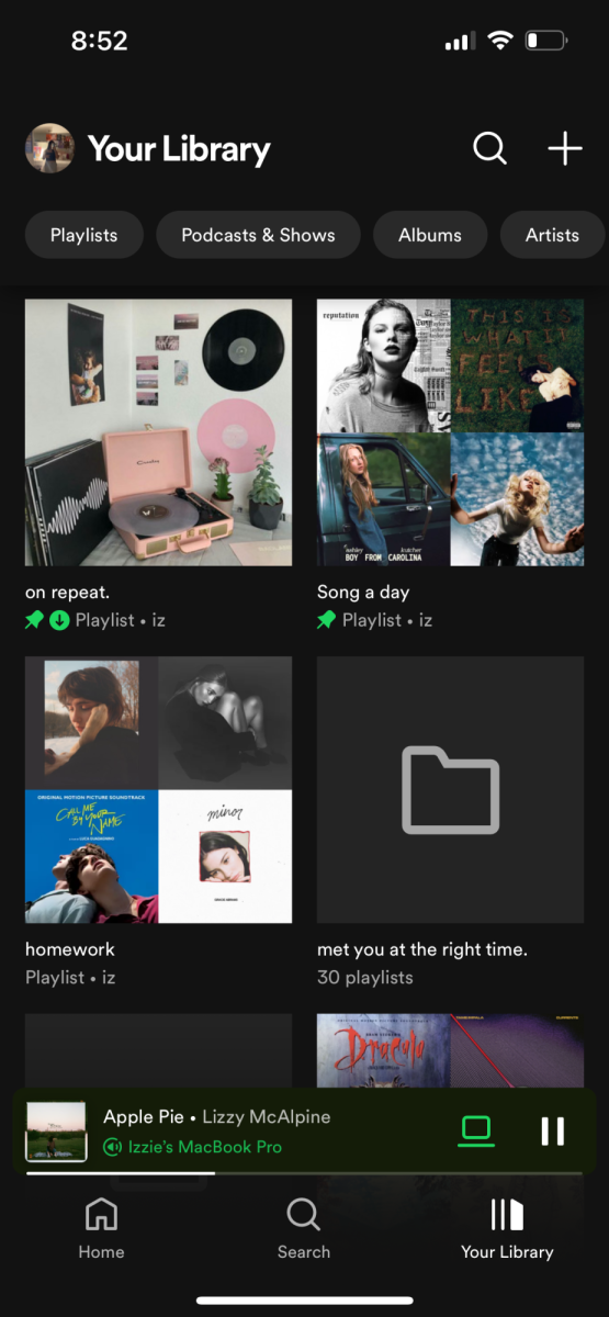 A screenshot from my Spotify library.