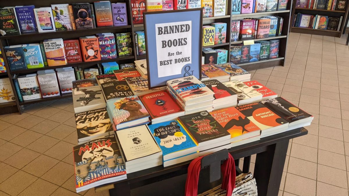 A Barnes & Noble display dedicated to banned books