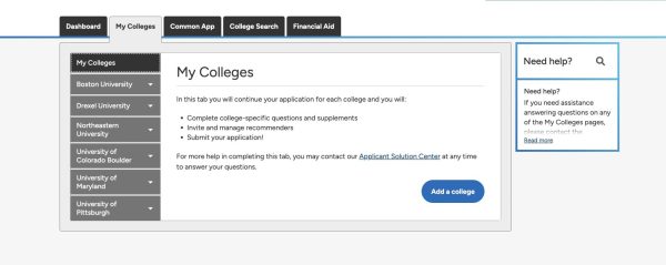 The daunting my college page of The Common App. This year, I only applied to 6 colleges.